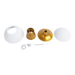 GloboStar® SEVILLE 01268 Μοντέρνο Κρεμαστό Φωτιστικό Ανάρτηση Μονόφωτο 1 x E27 IP20 Λευκό & Χρυσό Μέταλλο - Μ35 x Π35 x Υ35cm - Image 11