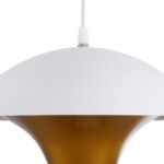 GloboStar® SEVILLE 01268 Μοντέρνο Κρεμαστό Φωτιστικό Ανάρτηση Μονόφωτο 1 x E27 IP20 Λευκό & Χρυσό Μέταλλο - Μ35 x Π35 x Υ35cm - Image 8