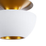 GloboStar® SEVILLE 01268 Μοντέρνο Κρεμαστό Φωτιστικό Ανάρτηση Μονόφωτο 1 x E27 IP20 Λευκό & Χρυσό Μέταλλο - Μ35 x Π35 x Υ35cm - Image 9