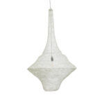GloboStar® KENTUCKY 01877 Vintage Κρεμαστό Φωτιστικό Πλέγμα Μονόφωτο 1 x E27 IP20 Μπεζ Μέταλλο - Μ80 x Π80 x Υ140cm - Image 2