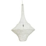 GloboStar® KENTUCKY 01877 Vintage Κρεμαστό Φωτιστικό Πλέγμα Μονόφωτο 1 x E27 IP20 Μπεζ Μέταλλο - Μ80 x Π80 x Υ140cm - Image 6