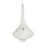 GloboStar® KENTUCKY 01877 Vintage Κρεμαστό Φωτιστικό Πλέγμα Μονόφωτο 1 x E27 IP20 Μπεζ Μέταλλο - Μ80 x Π80 x Υ140cm - Image 7