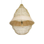 GloboStar® KENTUCKY 01911 Vintage Κρεμαστό Φωτιστικό Πλέγμα Μονόφωτο 1 x E27 IP20 Μπεζ Μέταλλο - Μ60 x Π60 x Υ80cm - Image 2