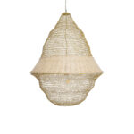 GloboStar® KENTUCKY 01911 Vintage Κρεμαστό Φωτιστικό Πλέγμα Μονόφωτο 1 x E27 IP20 Μπεζ Μέταλλο - Μ60 x Π60 x Υ80cm - Image 5