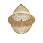 GloboStar® KENTUCKY 01911 Vintage Κρεμαστό Φωτιστικό Πλέγμα Μονόφωτο 1 x E27 IP20 Μπεζ Μέταλλο - Μ60 x Π60 x Υ80cm - Image 6