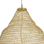 GloboStar® KENTUCKY 01911 Vintage Κρεμαστό Φωτιστικό Πλέγμα Μονόφωτο 1 x E27 IP20 Μπεζ Μέταλλο - Μ60 x Π60 x Υ80cm - Image 8