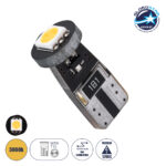 GloboStar® T10 W5W 81081 Λάμπα Αυτοκίνητου LED  2rd Generation Can-Bus Series 1xSMD5050 1.5W 150lm 120° DC 12-16V IP20 Φ1 x H2.2cm Θερμό Λευκό 3000K