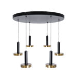 GLOBOSTAR® ZANE 60935 Κρεμαστό Φωτιστικό Design LED CCT 100W 11200lm 120° AC 220-240V IP20 - Εναλλαγή Φωτισμού μέσω Τηλεχειριστηρίου All In One Ψυχρό 6000k+Φυσικό 4500k+Θερμό 2700k Dimmable - Φ80 x Υ20cm - Μαύρο & Χρυσό - 3 Χρόνια Εγγύηση - Image 4