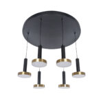 GLOBOSTAR® ZANE 60935 Κρεμαστό Φωτιστικό Design LED CCT 100W 11200lm 120° AC 220-240V IP20 - Εναλλαγή Φωτισμού μέσω Τηλεχειριστηρίου All In One Ψυχρό 6000k+Φυσικό 4500k+Θερμό 2700k Dimmable - Φ80 x Υ20cm - Μαύρο & Χρυσό - 3 Χρόνια Εγγύηση - Image 5