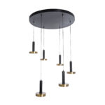 GLOBOSTAR® ZANE 60935 Κρεμαστό Φωτιστικό Design LED CCT 100W 11200lm 120° AC 220-240V IP20 - Εναλλαγή Φωτισμού μέσω Τηλεχειριστηρίου All In One Ψυχρό 6000k+Φυσικό 4500k+Θερμό 2700k Dimmable - Φ80 x Υ20cm - Μαύρο & Χρυσό - 3 Χρόνια Εγγύηση - Image 6