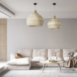 GloboStar® SANTACRUZ 01951 Boho Κρεμαστό Φωτιστικό Καμπάνα Μονόφωτο 1 x E27 IP20 Μπεζ & Καφέ Ξύλο - Μ60 x Π60 x Υ60cm - Image 12