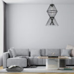 GloboStar® YOSHI 01929 Boho Κρεμαστό Φωτιστικό Πλέγμα Μονόφωτο 1 x E27 IP20 Μαύρο Ξύλο - Μ35 x Π35 x Υ60cm - Image 12