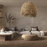 GloboStar® GUADELOUPE 02159 Boho Κρεμαστό Φωτιστικό Πλέγμα Μονόφωτο 1 x E27 IP20 Μπεζ Ράφια - Μ120 x Π120 x Υ100cm - Image 11