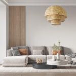 GloboStar® HIROKA 01836 Boho Κρεμαστό Φωτιστικό Πλέγμα Μονόφωτο 1 x E27 IP20 Μπεζ Ξύλο - Μ60 x Π60 x Υ50cm - Image 11