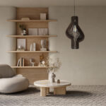 GloboStar® MIHIRO 02173 Boho Κρεμαστό Φωτιστικό Πλέγμα Μονόφωτο 1 x E27 IP20 Καφέ Ξύλο - Μ32 x Π32 x Υ56cm - Image 12