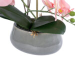 GloboStar® Artificial Garden SALMON PINK ORCHID 21122 Διακοσμητικό Φυτό Ροζ-Πορτοκαλί Ορχιδέα Υ43cm - Image 4