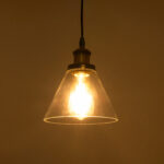 GloboStar® WICKHAM 01169 Vintage Κρεμαστό Φωτιστικό Καμπάνα Μονόφωτο 1 x E27 IP20 Διάφανο Γυαλί με Μαύρο & Χρυσό Μέταλλο - Μ18 x Π18 x Y20cm - Image 3