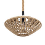 GloboStar® NATHLEN 01187 Vintage Κρεμαστό Φωτιστικό Πλέγμα Μονόφωτο 1 x E27 IP20 Μαύρο Μέταλλο με Μπεζ Σχοινί - Μ40 x Π40 x Υ20cm - Image 6
