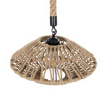 GloboStar® NATHLEN 01187 Vintage Κρεμαστό Φωτιστικό Πλέγμα Μονόφωτο 1 x E27 IP20 Μαύρο Μέταλλο με Μπεζ Σχοινί - Μ40 x Π40 x Υ20cm - Image 7