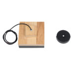 GloboStar® RUHIEL 01234 Μοντέρνο Κρεμαστό Φωτιστικό Καμπάνα Μονόφωτο 1 x E27 IP20 Μαύρο Μέταλλο με Μπεζ Ξύλο - Μ18 x Π18 x Υ12cm - Image 10