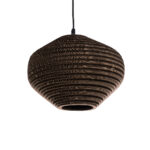 GloboStar® SANTORINI 01293 Boho Κρεμαστό Φωτιστικό Ανάρτηση Μονόφωτο 1 x E27 IP20 3D Καφέ Χαρτί - Μ30 x Π30 x Y20cm - Image 2