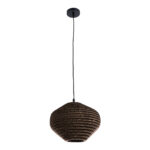 GloboStar® SANTORINI 01293 Boho Κρεμαστό Φωτιστικό Ανάρτηση Μονόφωτο 1 x E27 IP20 3D Καφέ Χαρτί - Μ30 x Π30 x Y20cm - Image 4