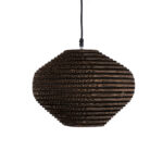 GloboStar® SANTORINI 01293 Boho Κρεμαστό Φωτιστικό Ανάρτηση Μονόφωτο 1 x E27 IP20 3D Καφέ Χαρτί - Μ30 x Π30 x Y20cm - Image 5
