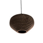 GloboStar® SANTORINI 01293 Boho Κρεμαστό Φωτιστικό Ανάρτηση Μονόφωτο 1 x E27 IP20 3D Καφέ Χαρτί - Μ30 x Π30 x Y20cm - Image 6