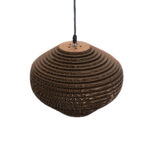GloboStar® SANTORINI 01293 Boho Κρεμαστό Φωτιστικό Ανάρτηση Μονόφωτο 1 x E27 IP20 3D Καφέ Χαρτί - Μ30 x Π30 x Y20cm - Image 7