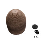 GloboStar® SANTORINI 01296 Boho Κρεμαστό Φωτιστικό Καμπάνα Μονόφωτο 1 x E27 IP20 3D Καφέ Χαρτί - Μ35 x Π35 x Υ40cm - Image 11