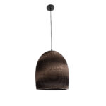 GloboStar® SANTORINI 01296 Boho Κρεμαστό Φωτιστικό Καμπάνα Μονόφωτο 1 x E27 IP20 3D Καφέ Χαρτί - Μ35 x Π35 x Υ40cm - Image 4
