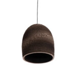 GloboStar® SANTORINI 01296 Boho Κρεμαστό Φωτιστικό Καμπάνα Μονόφωτο 1 x E27 IP20 3D Καφέ Χαρτί - Μ35 x Π35 x Υ40cm - Image 6