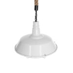 GloboStar® PUPPET 01412 Vintage Κρεμαστό Φωτιστικό Μονόφωτο Καμπάνα 1 x E27 IP20 Λευκό Μεταλλο με Μπεζ Σχοινί - Μ36 x Π36 x Y31cm - Image 7