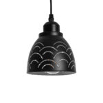 GloboStar® COOLIE 01482 Μοντέρνο Κρεμαστό Φωτιστικό Μονόφωτο Καμπάνα 1 x E27 IP20 Μαύρο & Ασημί Μέταλλο - Μ12.5 x Π12.5 x Υ11.5cm - Image 2