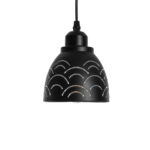GloboStar® COOLIE 01482 Μοντέρνο Κρεμαστό Φωτιστικό Μονόφωτο Καμπάνα 1 x E27 IP20 Μαύρο & Ασημί Μέταλλο - Μ12.5 x Π12.5 x Υ11.5cm - Image 5