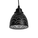 GloboStar® COOLIE 01482 Μοντέρνο Κρεμαστό Φωτιστικό Μονόφωτο Καμπάνα 1 x E27 IP20 Μαύρο & Ασημί Μέταλλο - Μ12.5 x Π12.5 x Υ11.5cm - Image 6
