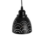GloboStar® COOLIE 01482 Μοντέρνο Κρεμαστό Φωτιστικό Μονόφωτο Καμπάνα 1 x E27 IP20 Μαύρο & Ασημί Μέταλλο - Μ12.5 x Π12.5 x Υ11.5cm - Image 7