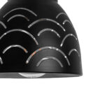 GloboStar® COOLIE 01482 Μοντέρνο Κρεμαστό Φωτιστικό Μονόφωτο Καμπάνα 1 x E27 IP20 Μαύρο & Ασημί Μέταλλο - Μ12.5 x Π12.5 x Υ11.5cm - Image 8