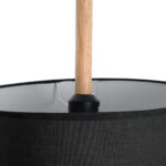 GloboStar® BRONX 01517 Μοντέρνο Κρεμαστό Φωτιστικό Καπέλο Μονόφωτο 1 x E27 IP20 Μαύρο Ύφασμα με Μπεζ Ξύλο - Μ35 x Π35 x Υ50cm - Image 10