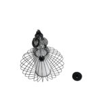 GloboStar® LILY 01558 Vintage Κρεμαστό Φωτιστικό Πλέγμα Μονόφωτο 1 x E27 IP20 Μαύρο Μέταλλο με Λευκό Ύφασμα - Μ43 x Π43 x Υ55cm - Image 11
