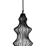 GloboStar® LILY 01558 Vintage Κρεμαστό Φωτιστικό Πλέγμα Μονόφωτο 1 x E27 IP20 Μαύρο Μέταλλο με Λευκό Ύφασμα - Μ43 x Π43 x Υ55cm - Image 9
