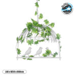 GloboStar® NEST 01641 Vintage Κρεμαστό Φωτιστικό Φιγούρα Μονόφωτο 1 x E27 IP20 Λευκό Μέταλλο με Πράσινο Πλαστικό - Μ48 x Π38 x Y40cm