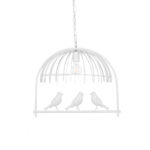 GloboStar® NEST 01641 Vintage Κρεμαστό Φωτιστικό Φιγούρα Μονόφωτο 1 x E27 IP20 Λευκό Μέταλλο με Πράσινο Πλαστικό - Μ48 x Π38 x Y40cm - Image 11