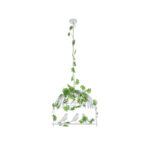 GloboStar® NEST 01641 Vintage Κρεμαστό Φωτιστικό Φιγούρα Μονόφωτο 1 x E27 IP20 Λευκό Μέταλλο με Πράσινο Πλαστικό - Μ48 x Π38 x Y40cm - Image 4