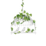 GloboStar® NEST 01641 Vintage Κρεμαστό Φωτιστικό Φιγούρα Μονόφωτο 1 x E27 IP20 Λευκό Μέταλλο με Πράσινο Πλαστικό - Μ48 x Π38 x Y40cm - Image 6