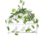 GloboStar® NEST 01641 Vintage Κρεμαστό Φωτιστικό Φιγούρα Μονόφωτο 1 x E27 IP20 Λευκό Μέταλλο με Πράσινο Πλαστικό - Μ48 x Π38 x Y40cm - Image 7