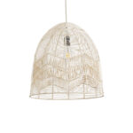 GloboStar® ALOHA 01751 Boho Κρεμαστό Φωτιστικό Καμπάνα Μονόφωτο 1 x E27 IP20 Μπεζ Σχοινί - Μ45 x Π45 x Y48cm - Image 2