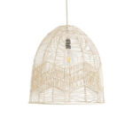GloboStar® ALOHA 01751 Boho Κρεμαστό Φωτιστικό Καμπάνα Μονόφωτο 1 x E27 IP20 Μπεζ Σχοινί - Μ45 x Π45 x Y48cm - Image 5