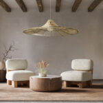 GloboStar® PALERMO 02311 Boho Κρεμαστό Φωτιστικό Πλέγμα Μονόφωτο 1 x E27 IP20 Μπεζ Ξύλο - Μ160 x Π160 x Υ45cm - Image 11