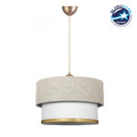 GloboStar® FOCUS 204-0100 Μοντέρνο Κρεμαστό Φωτιστικό Kαπέλο Μονόφωτο 1 x E27 IP20 Λευκό Ύφασμα - Μ30 x Π30 x Υ70cm
